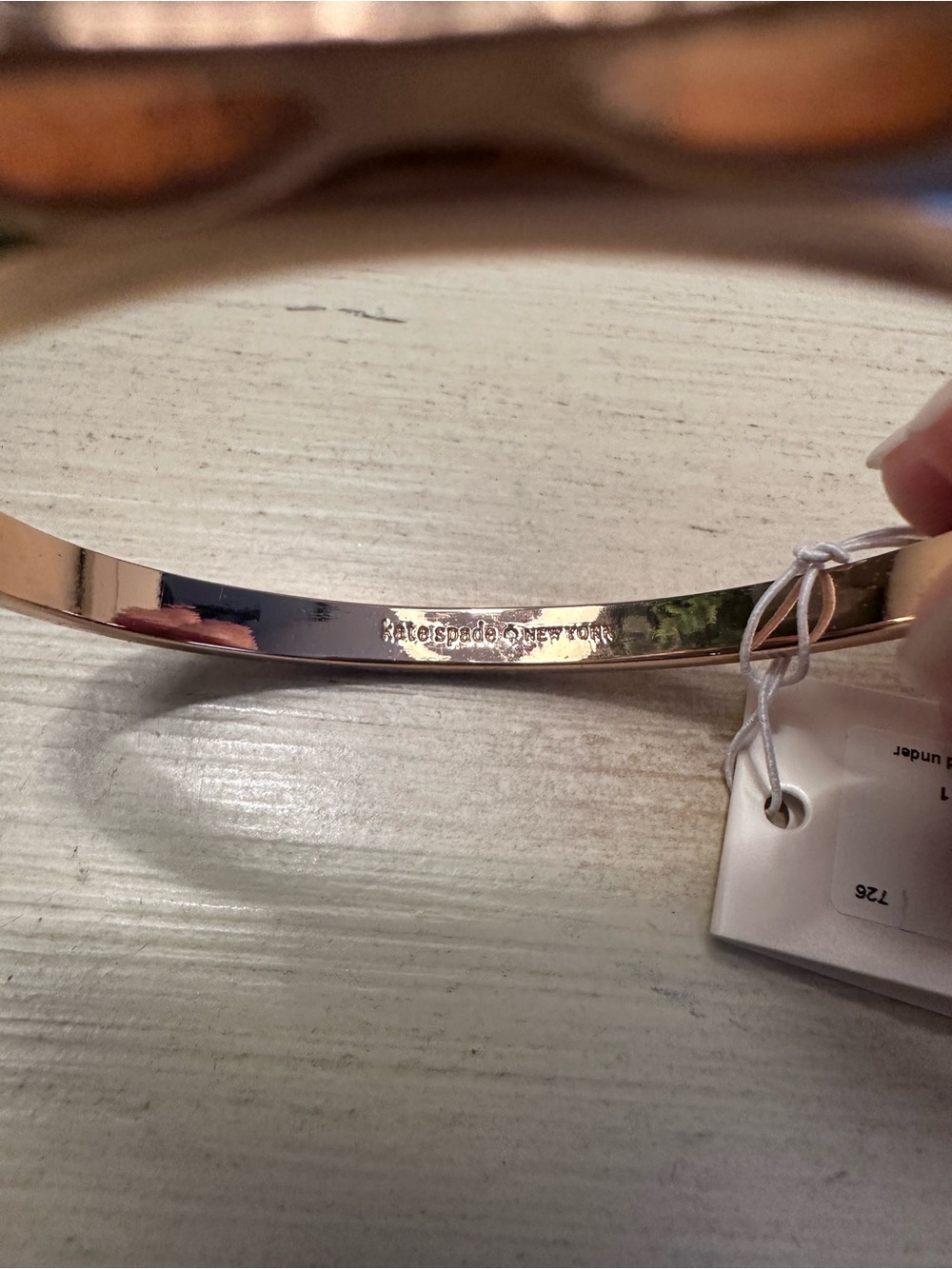 Kate Spade Ready Set Bow Pavé Rose Gold Bangle Bracelet - Picture 6 of 8